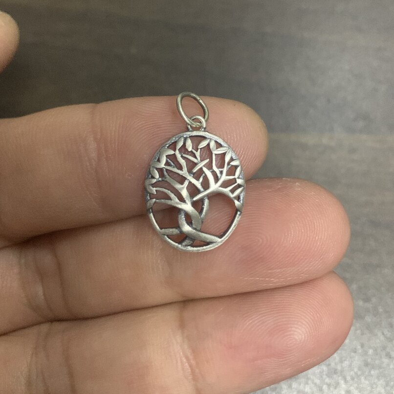 Echte Zilveren Originele Handgemaakte Life Tree Hanger Man Vrouw S925 Sterling Thai Zilveren Klassieke Gesneden Kleine Boom Hanger Sieraden
