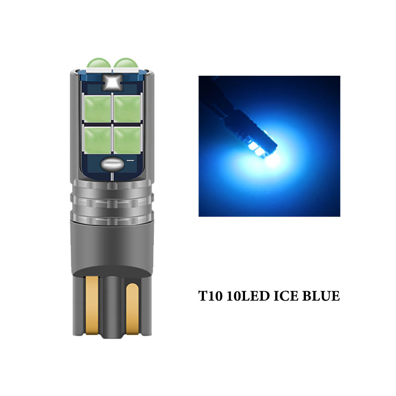 Luz LED Canbus T10 para Interior de coche, lámpara de lectura Canbus W5W 3030 10SMD 12V-24V 194 168, 10W, 1 unidad: Azul oscuro