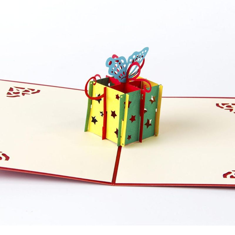 Set of 4 3D Happy Birthday Greeting Cards Paper craft Birthday Up Cards 69HC