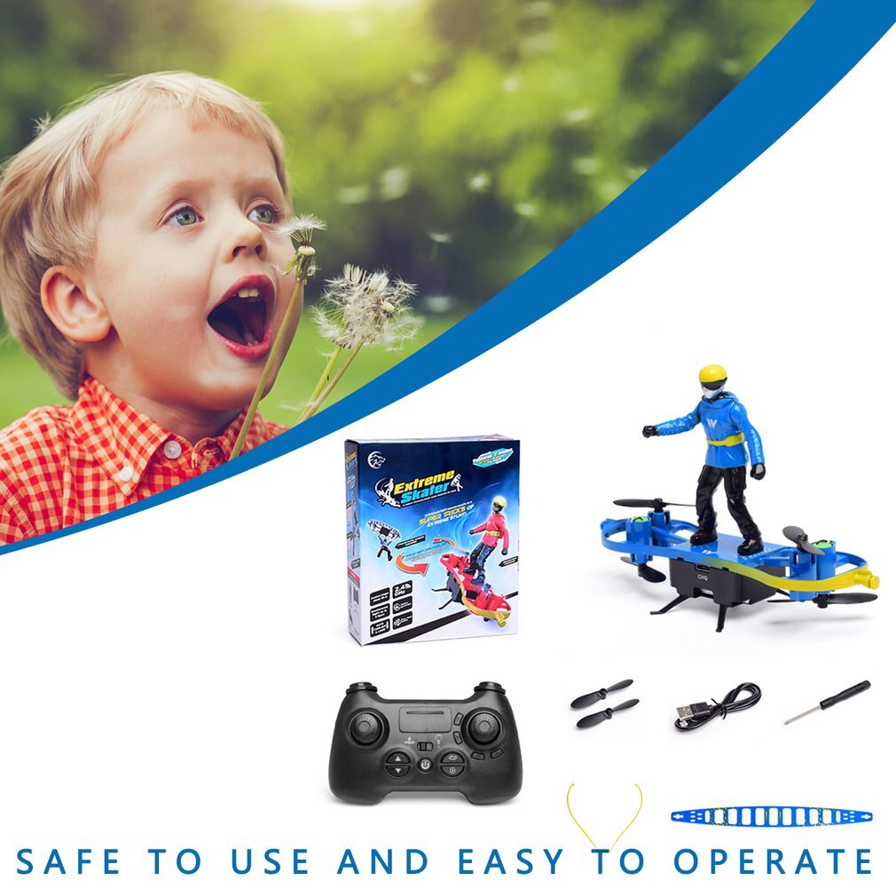 Mini Four Axis Aircraft Multi Function Aerial Skateboard Special Effects Roll Remote Control Aircraft