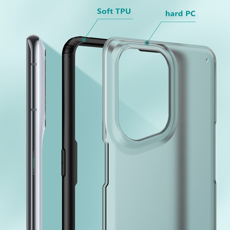 Funda Voor Oppo Vinden X5 Pro Case Stijlvolle Telefoon Cover Voor Oppo Vinden X5 Case Matte Transparant Hard Pc Siliconen schokbestendig Bumper