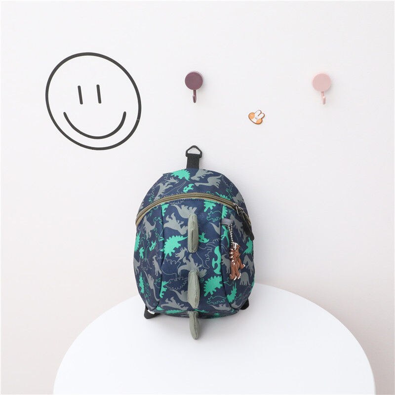 3D Baumwolle freundlicher Kindergarten Schüler Schule Taschen freundlicher Rucksack Karikatur Kleinkind Buch Taschen Dinosaurier Buch Taschen für Baby Mädchen Junge: Blau