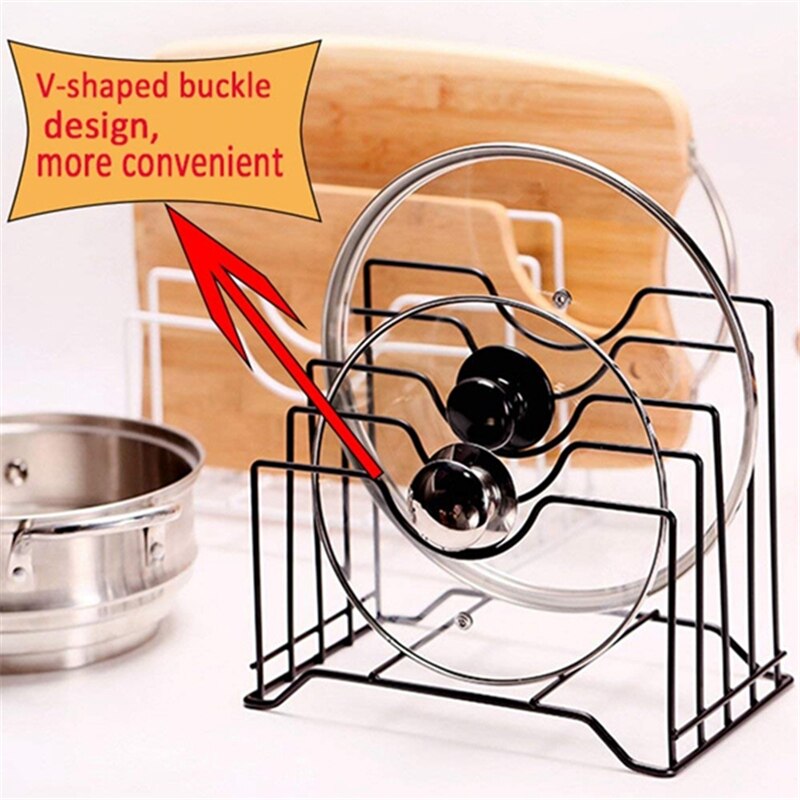 Pot Lid Rack Kitchen Organizer Dish Rrain Rack Spoon Holder Shelf Cutting Board Rack Pan Cover Stand Kitchen Accessories