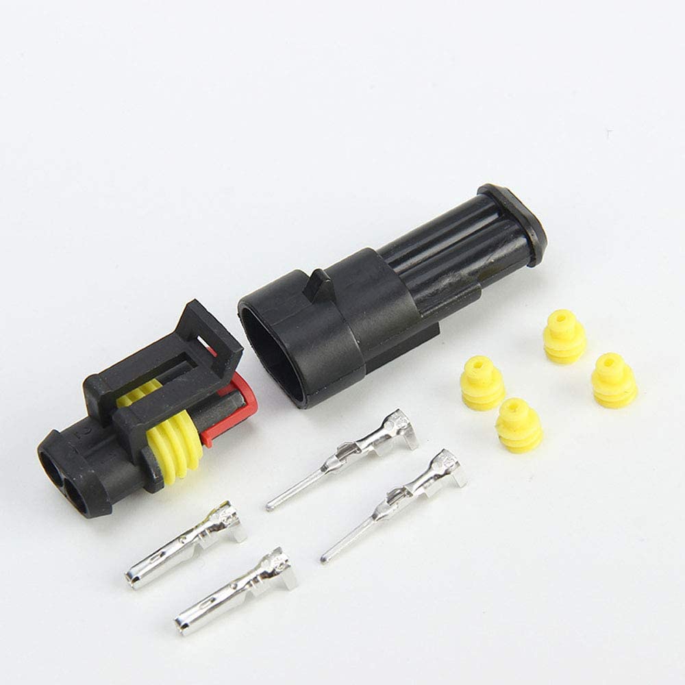 10 Kits 2 Pin Way Waterproof Electrical Connector Plug 1.5mm Series Terminals