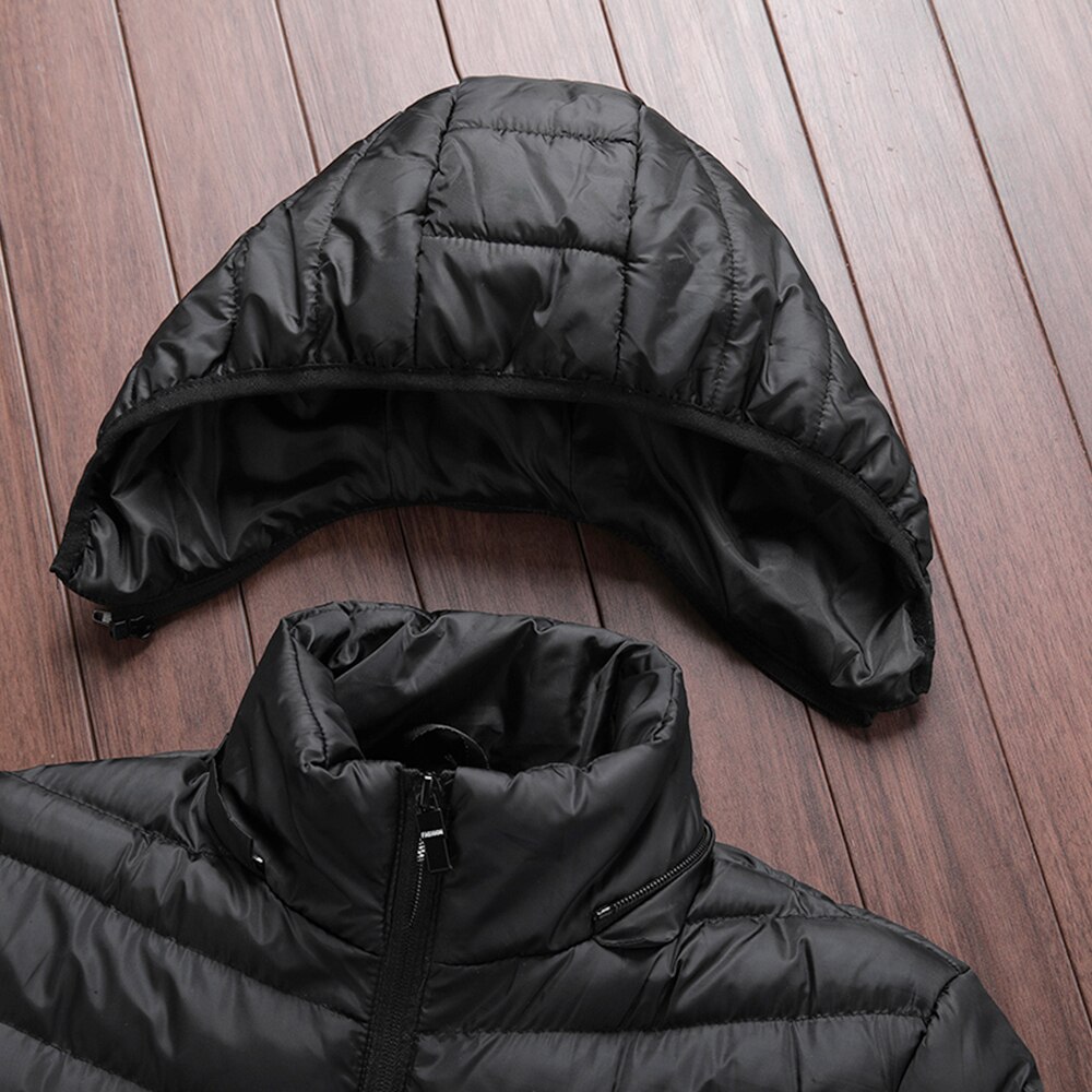 Electric Heating Coat Men Women USB Charging Heated Jacket with Removable Hood for Walking Camping Ice Snowboard coat Plus Size