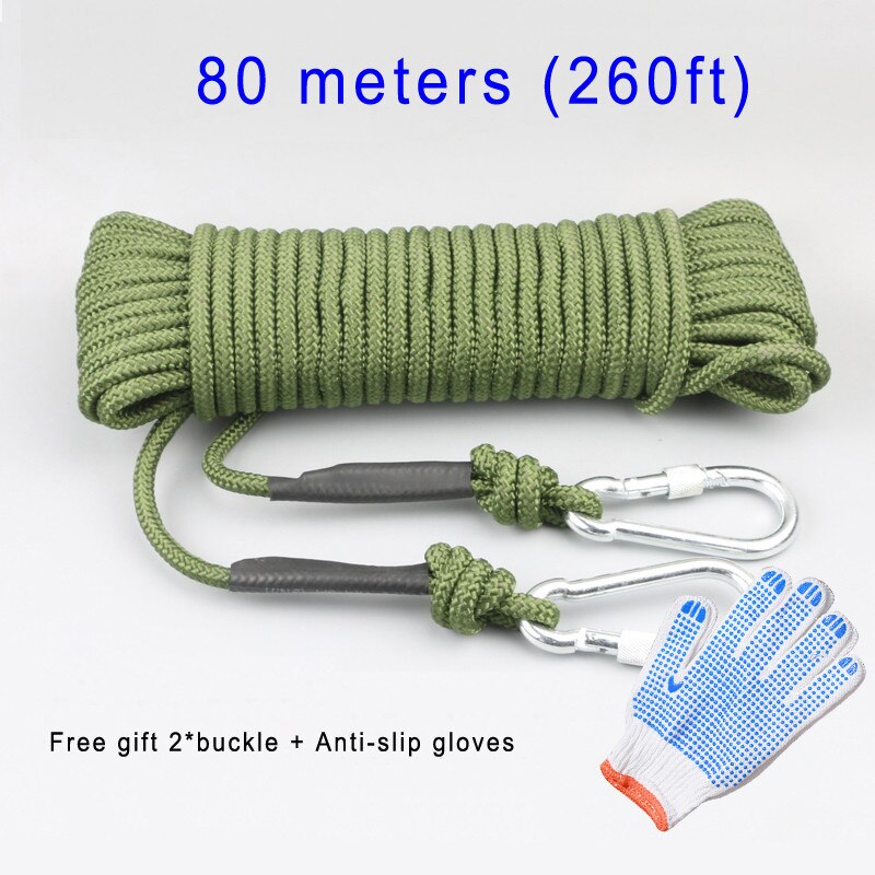 Outdoor Camping Rock Climbing Rope 8mm Fire Escape Safety Static Rope Wall Tree Climbing Rope Stronger with steel wire