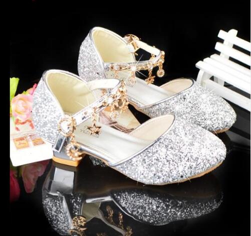 Meisjes sandalen zomer vlinderdas pailletten schoenen hoge hak prinses model performance strass sandalen