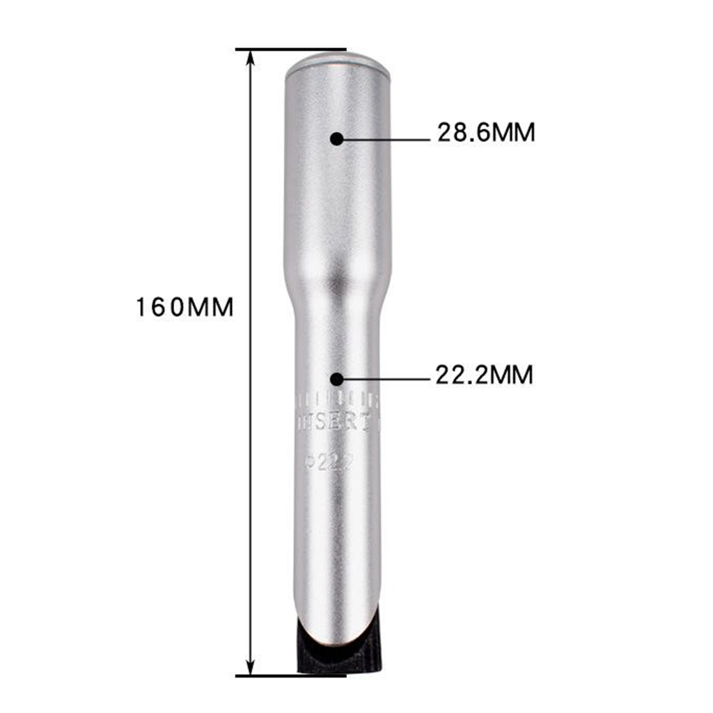 Alu cykel frempind stigrør adapter 1 1/8 &quot; φ 22.2mm 25.4mm 160mm road mountainbike frempind forlænger løftestang komponenter: Sølv 22.2mm