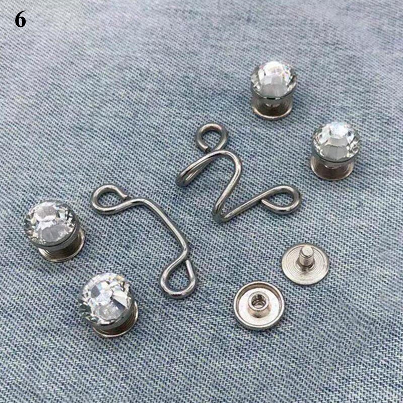1 sæt trykknapper metal bukser knap forlænger justerbare frie syning knapper til tøj jeans optrækkeligt talje knap spænde: 6 / 32mm