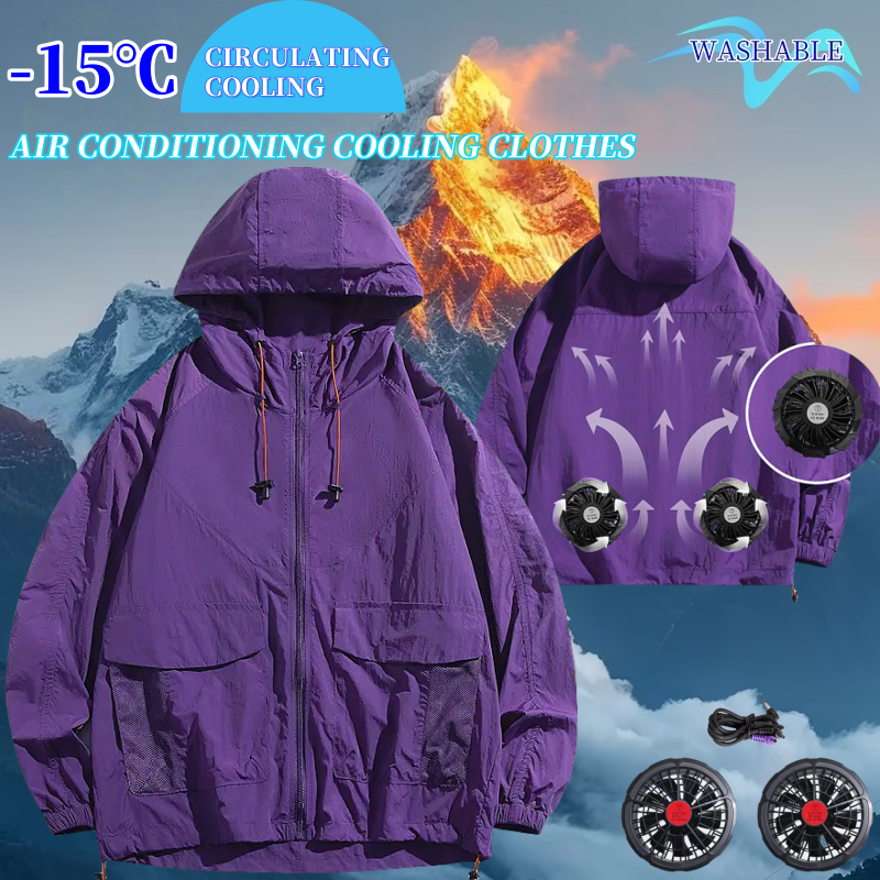 USB Air Conditioner Jacket Cooling Fan Skin Coats -15 ℃ Refrigeration Work Clothes Unisex Bicycle Camping Heat Protection Tops