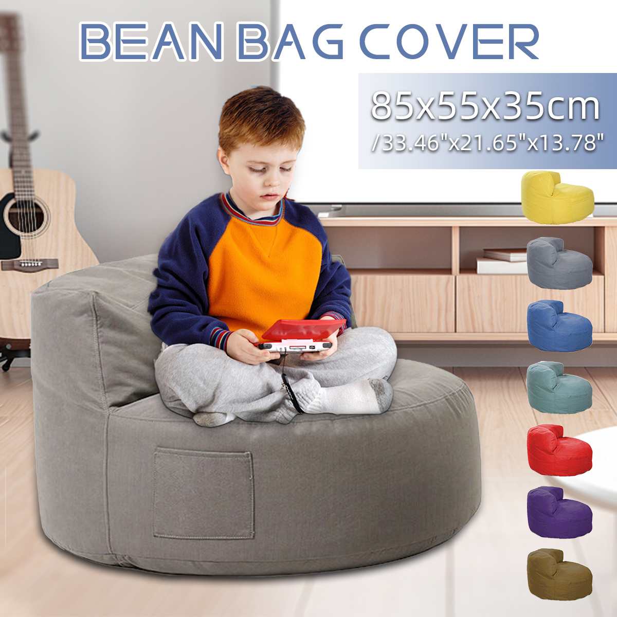 Comfortable Bean Bag Lazy Sofas Cover Chairs without Filler Linen Cloth Bean-Bag Lounger Seat Pouf Puff Couch Tatami Living Room