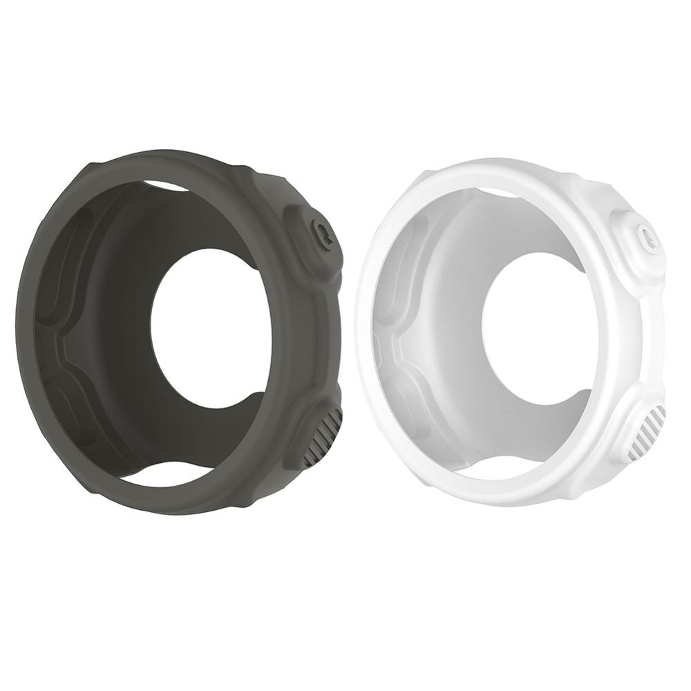 Para Garmin Forerunner 235 funda protectora de reloj para garmin forerunner 735xt funda de pantalla de reloj de muñeca de silicona: Gray and white