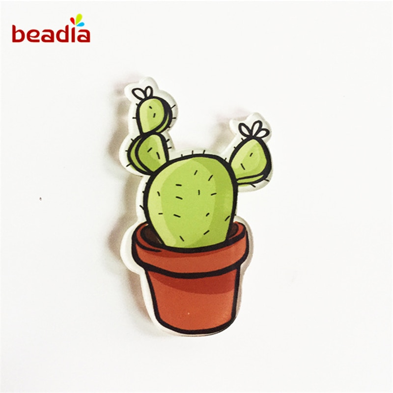 1 stuk cartoon cactus bonsai broche acryl badges iconen op de rugzak pin badge decoratie badges voor kleding