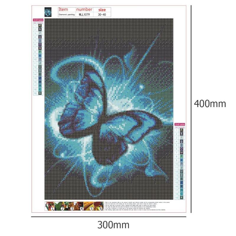 5D DIY Full Drill Diamond Painting Guardian Angel Butterfly Cross Stitch Needlework Kit Home Decor Oxidation Resistance 40*30cm: K