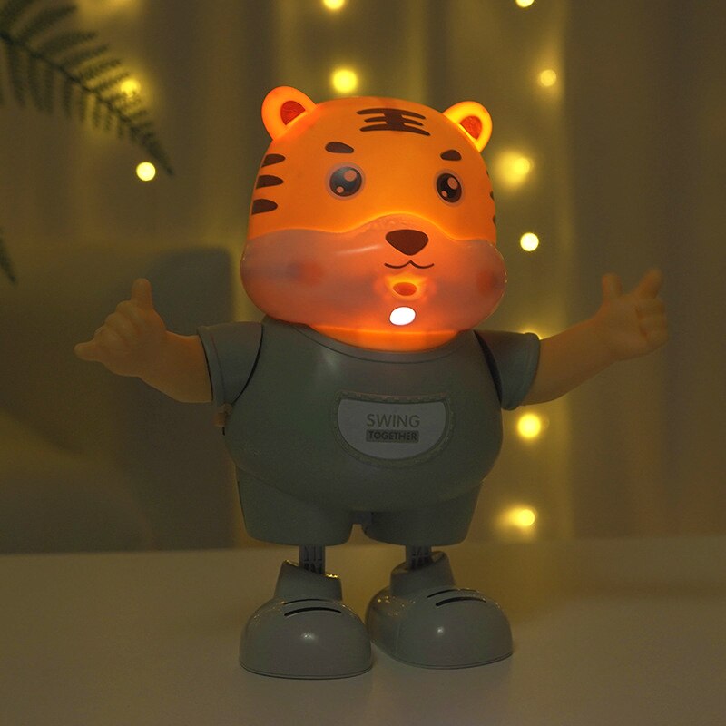 Danza elettrica per bambini tigre musica illuminazione proiezione l&#39;anno della tigre giocattolo giocattoli musicali per bambini 2022 regalo di capodanno