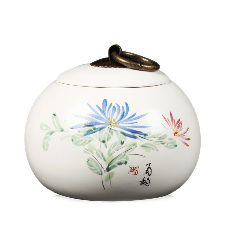 china Tea Caddy Tea Sugar Coffee Beans Jars Ceramic Tea Canister Kitchen Storage Bottle & Jars Sugar Bowl Storage Tank Spice Jar: ju