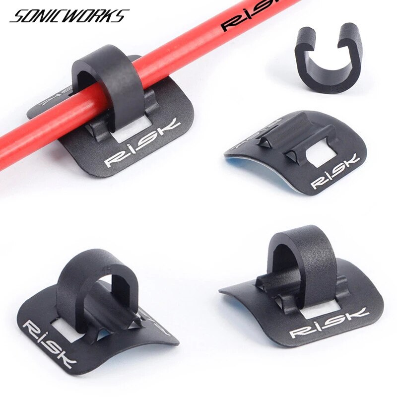 Bicycle Cables Housing Aluminum Cycling Shift Brake Guide Cable Tube Bike Oil Tube Fixed Clips C Shape Fixed Clamp Frame Buckle
