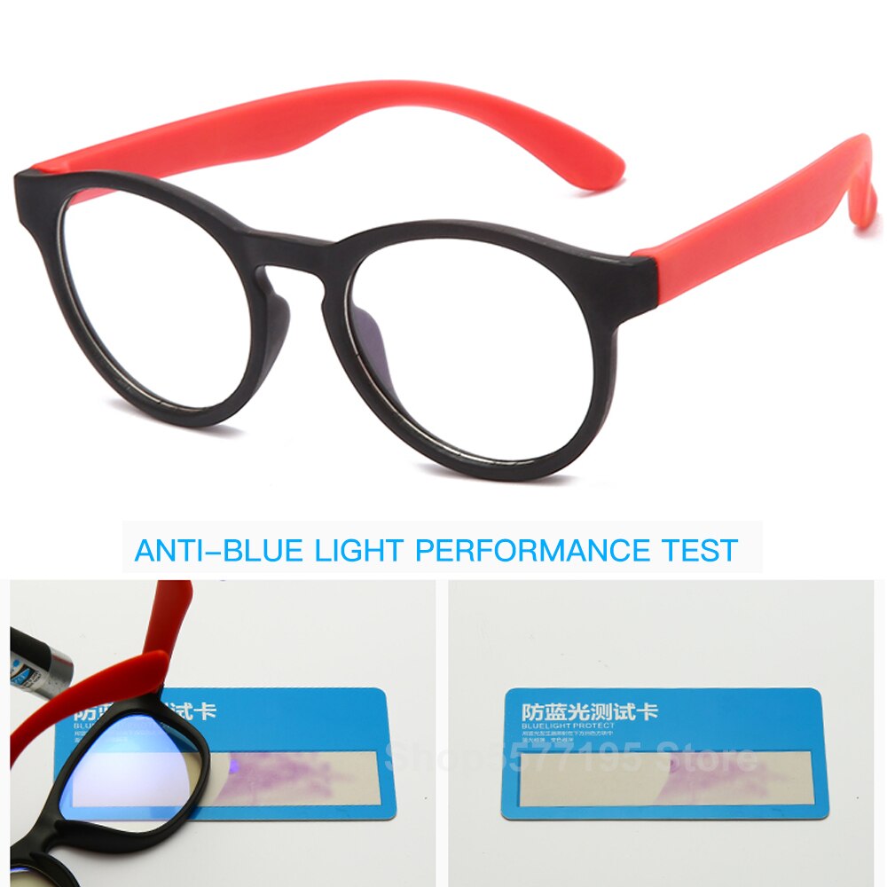 Kids Round Anti Blue Light Glasses Children Flexible Cute Computer Eyeglasses Boys Girls Ultralight Pink Blue Spectacles Frame