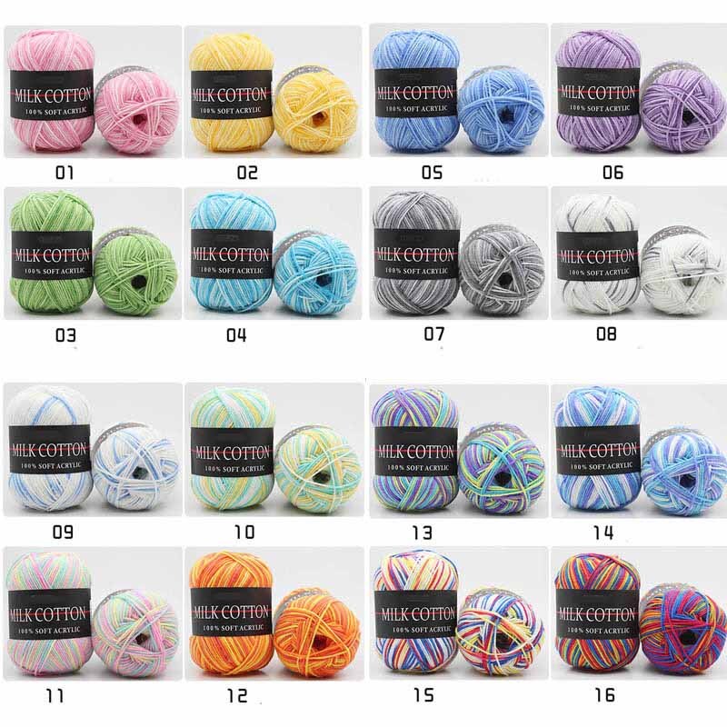 1 Piece Of 50g Milk Cotton Yarn Knitting Crochet Baby Cotton Yarn Velvet Hand-knitted Wool Crochet Scarf Hat DIY Sweater Gloves