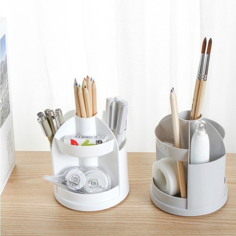 Plastic Bureau Organizer Desktop Pen Potlood Holder Make Storage Tray Make-Up Borstel Container Studenten School Stationair