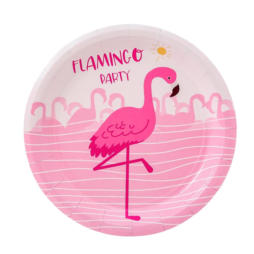 Rosa flamingo fest dekoration hawaiisk fest dekorationer flamingo födelsedagsfest dekorationer barn pappersmuggar tallrikar tillbehör
