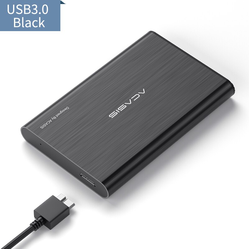 Acasis Hdd Behuizing Case 2.5 Sata Naar Usb 3.0 Externe Behuizing Hdd Case Hard Drive Voor Ssd Schijf Hdd Box met Usb Kabel: Black