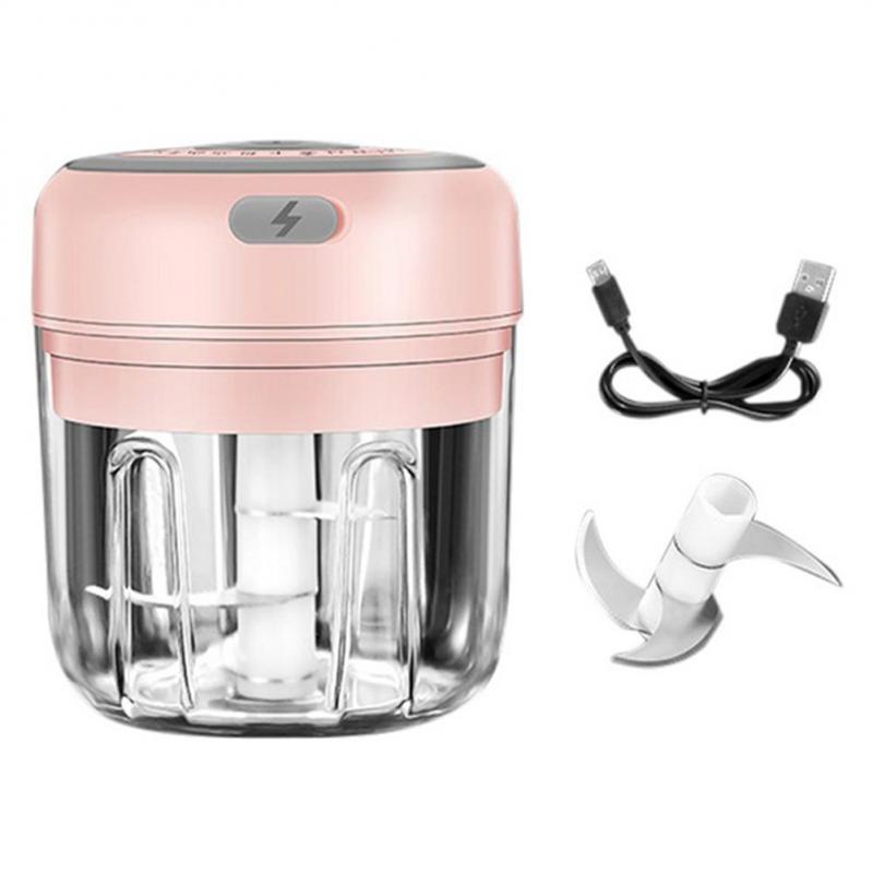 Multifunction Vegetable Cutter Stainless Steel Blade Vegetable Fruit Slicer Transparent Meat Machine Kitchen Accessories: 250ml pink