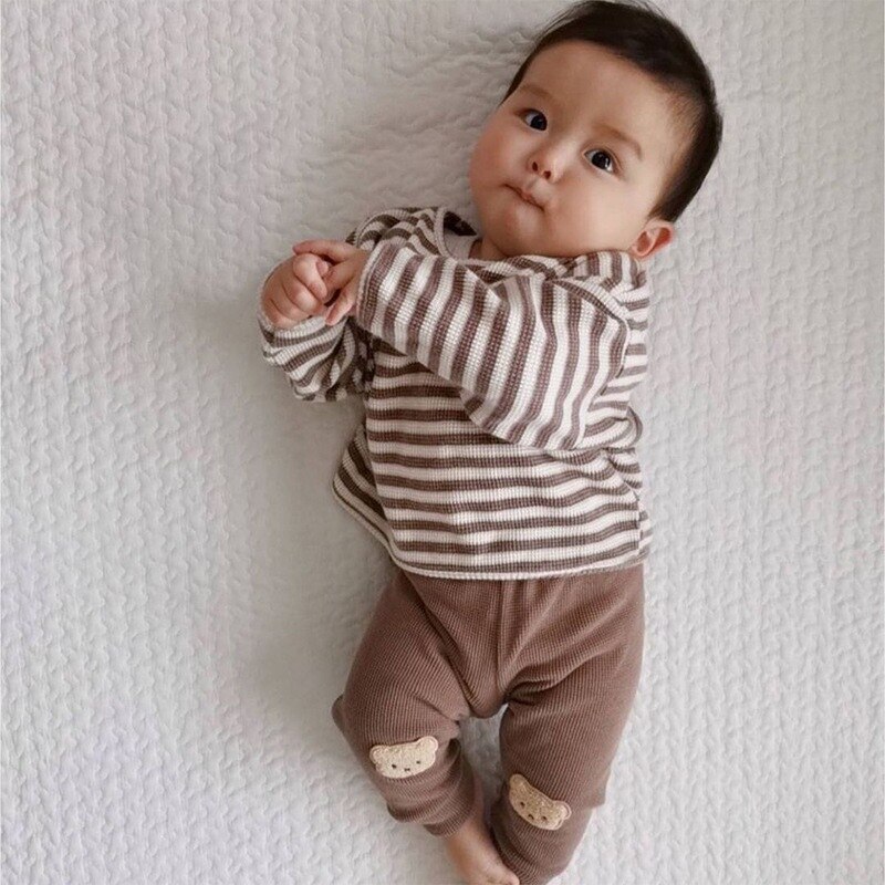 Bonito urso imprimir bebê menino pp calças outono infantil dos desenhos animados calças da menina do bebê harem calças primavera criança leggings roupas de algodão