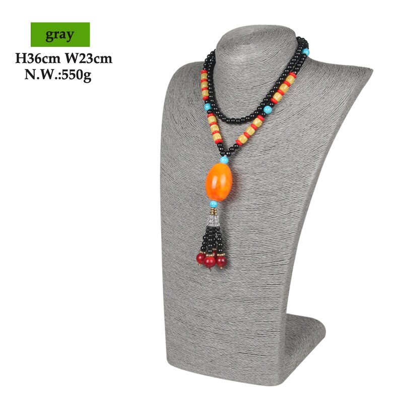 S/M/L 6 kolory kobieta liny manekin naszyjniki biust stojak biust stojak wystawowy na biżuterię uchwyt półki L23 * W13 * H36cm cena hurtowa: H36cm gray