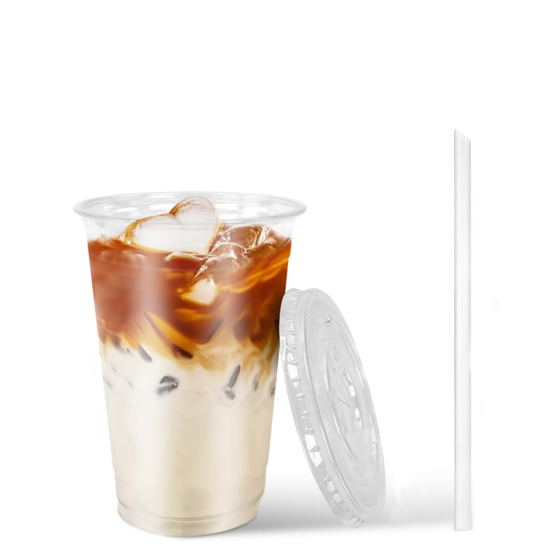 50 st engångsmuggar i plast med lock, sugrör, mjölktekoppar, sammankomst, fest, resor, dricka smoothie, kaffe, daglig dryckesset