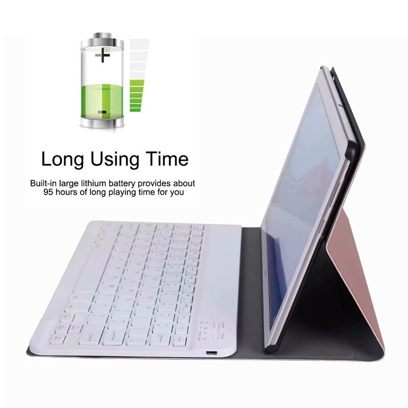 Tangentbordsfodral för huawei mediapad  m5 lite 10 10.1 tum bah 2-w09 bah 2-l09 bah 2-w19 bluetooth tangentbord läder vik