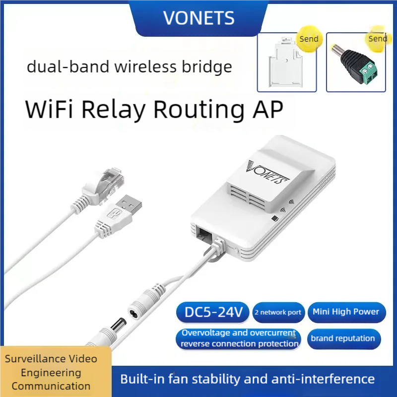 Vonets vap11ac 2.4g & 5g de banda dupla mini roteador de relé sem fio ponte sem fio repetidor wi-fi faixa dupla ponte
