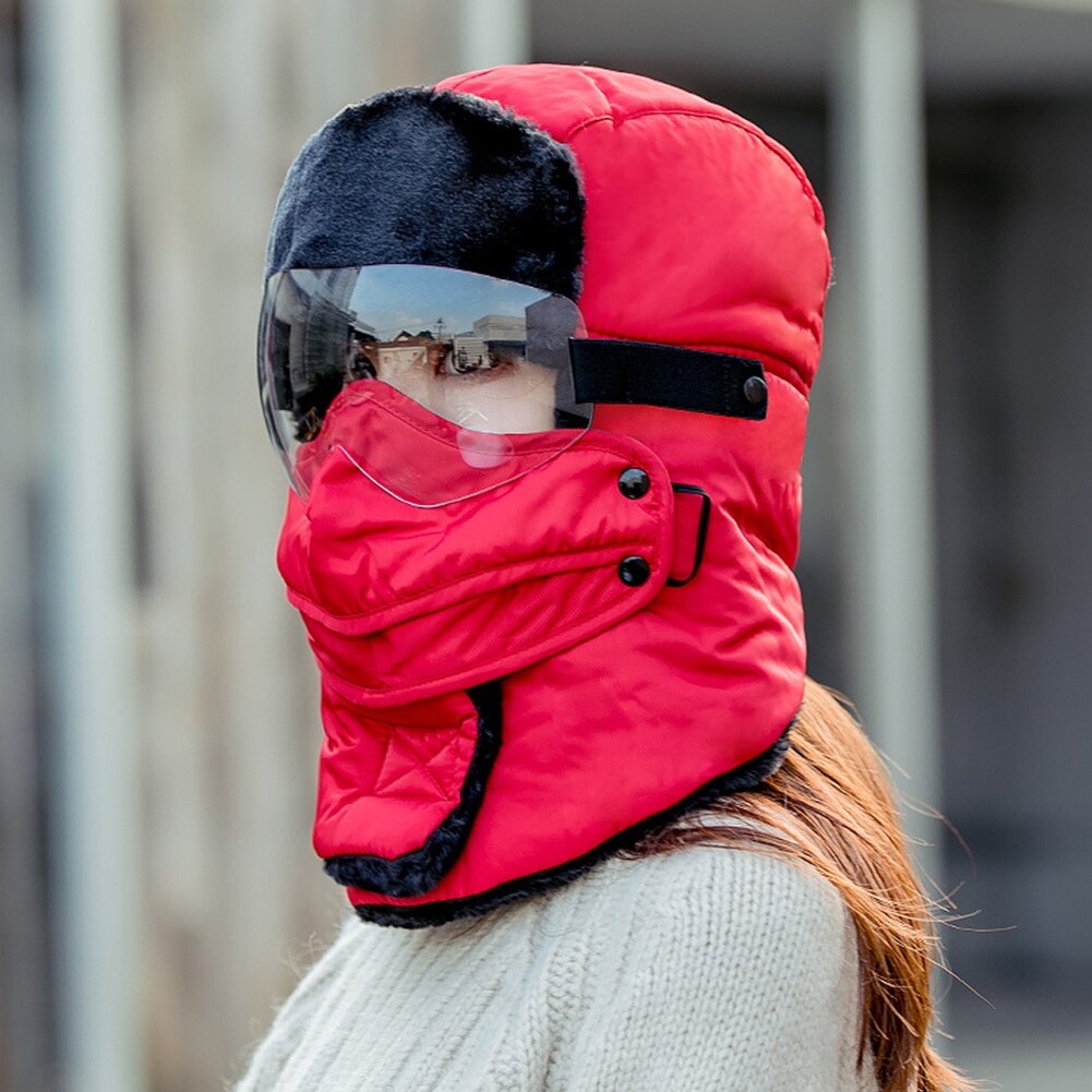 Winddicht Verstelbare Afneembare Gezicht Cover Outdoor Fietsen Camping Bomber Hoed Warm Houden Waterdichte Winter Volwassenen Met Bril: 4