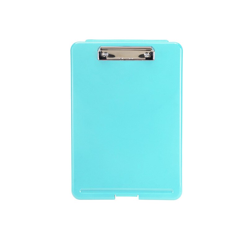 A4 Multifunctional Wordpad File Folder Writing Board Clip with Pen Slot Desktop Organizer Storage Box Stationery: Light Blue