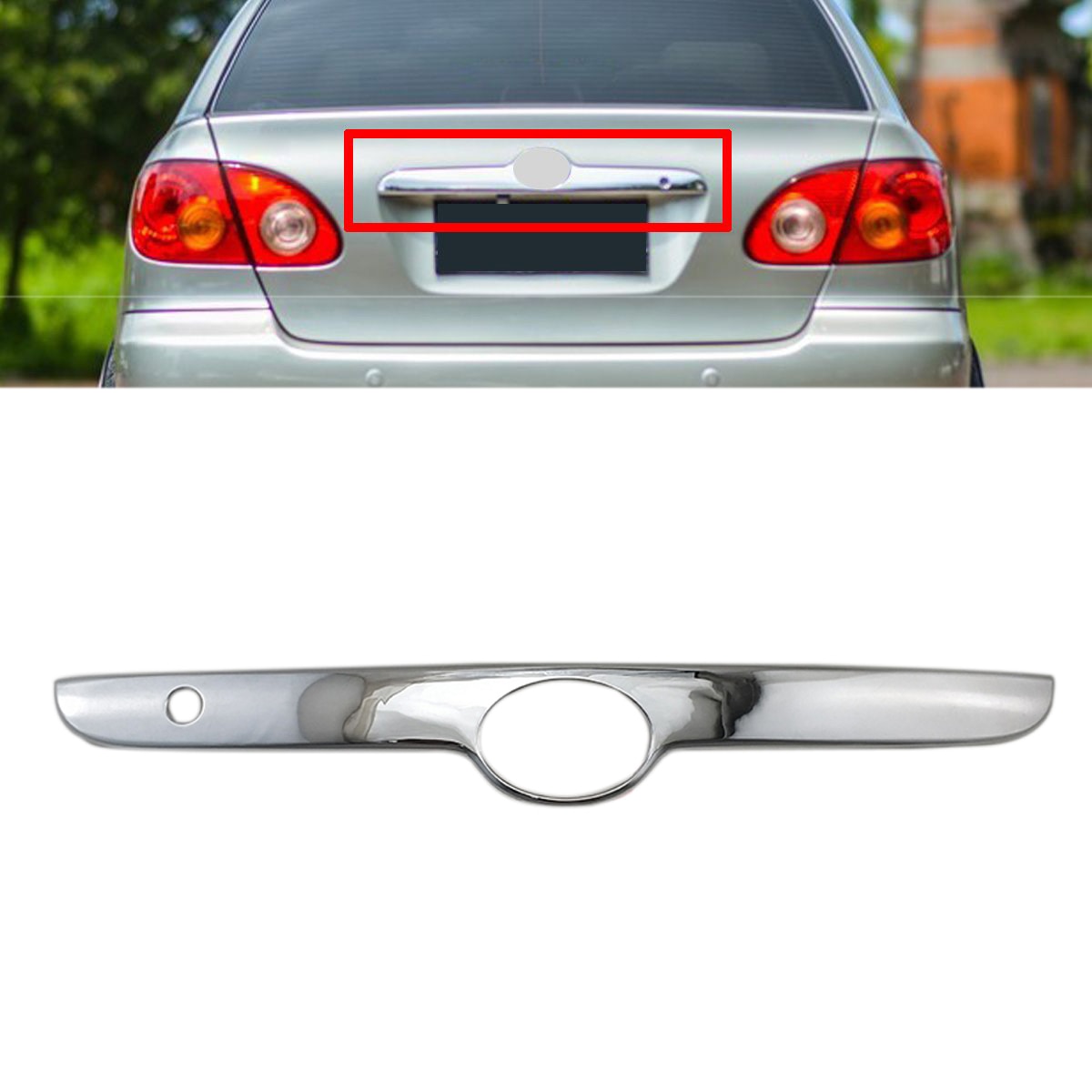 for Toyota Corolla Sedan 2003-08 Chrome Car Rear Trunk Lid Edge Tailgate Boot Door Cover Trim Molding Trim