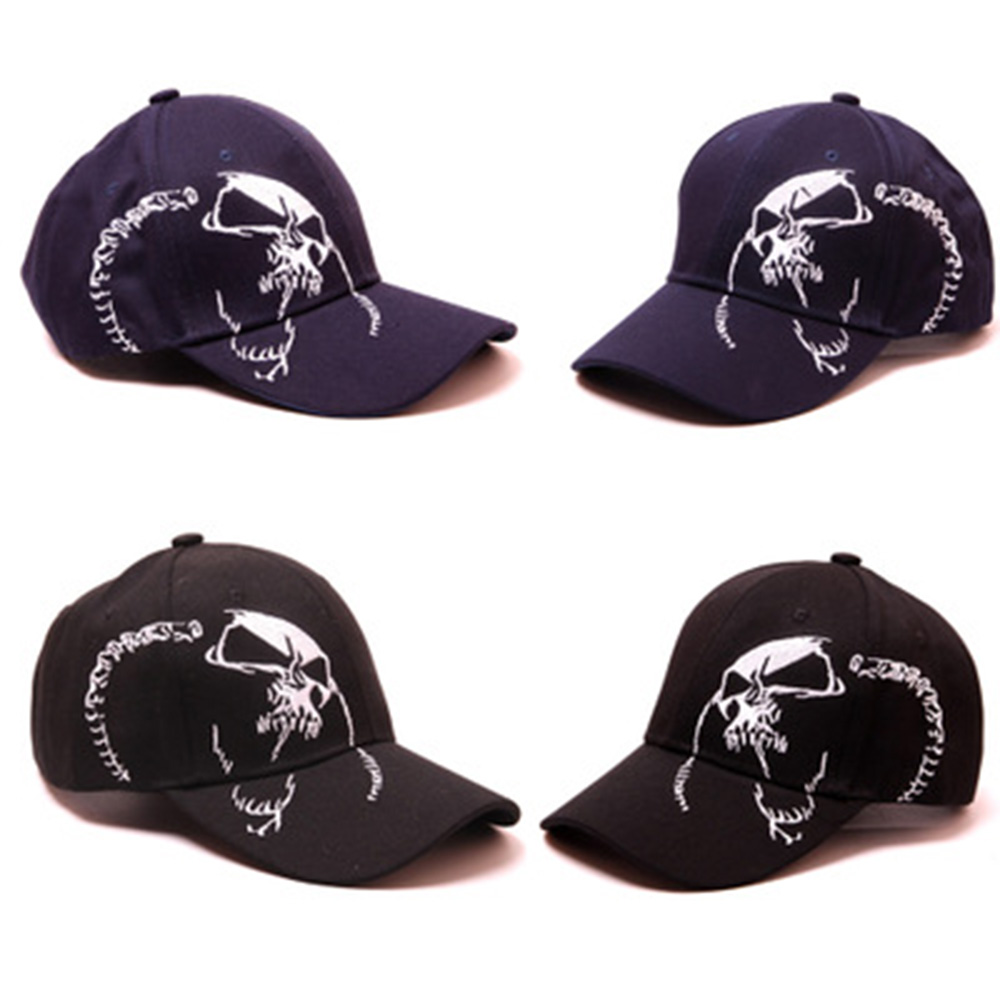 Embroidered Skull Cap for Men Cotton Baseball Caps Sports Pattern Black Women Army Male Cap Knit Cap Hip Hop