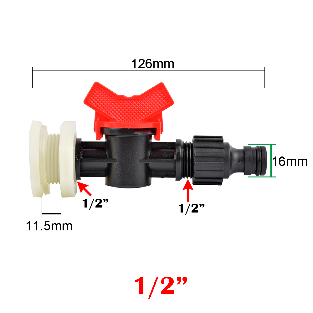 1/2" 3/4 "Inch ABS Plastic Water Tank Connector Valve Aquarium Tap Tank Bulkhead Replacement Drainage Fitting: Blue