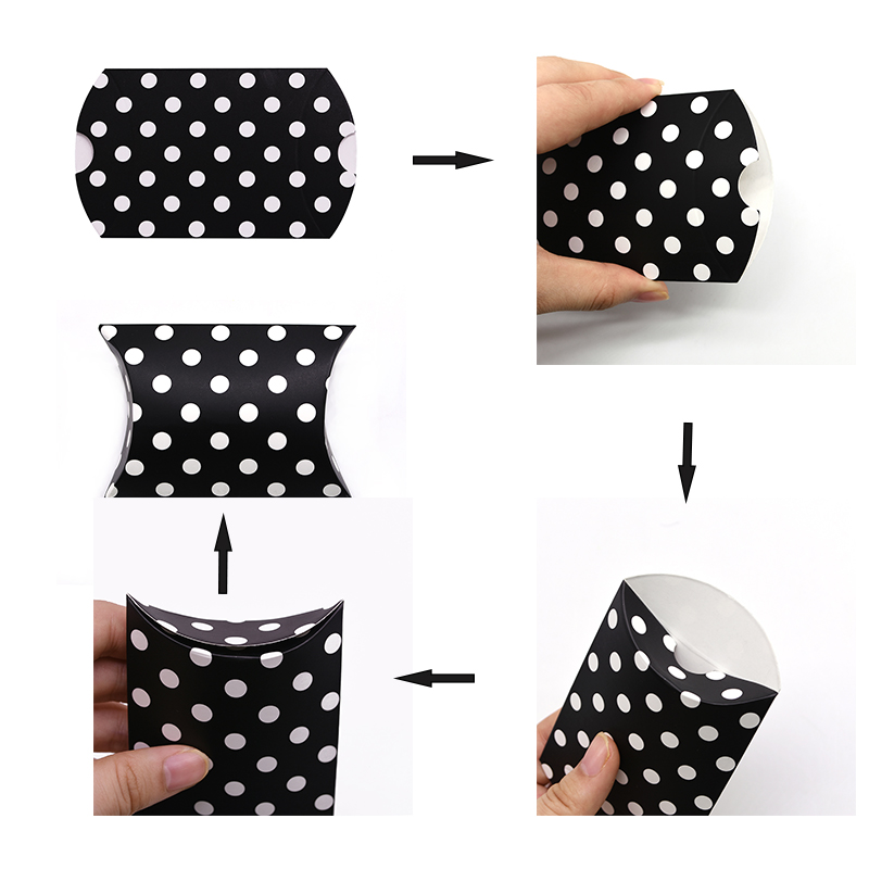 Caixa de presente de papel em forma de travesseiro, caixa para doces, acessórios de fornecimento, caixa de presente de decoração de festa de casamento, 20 peças