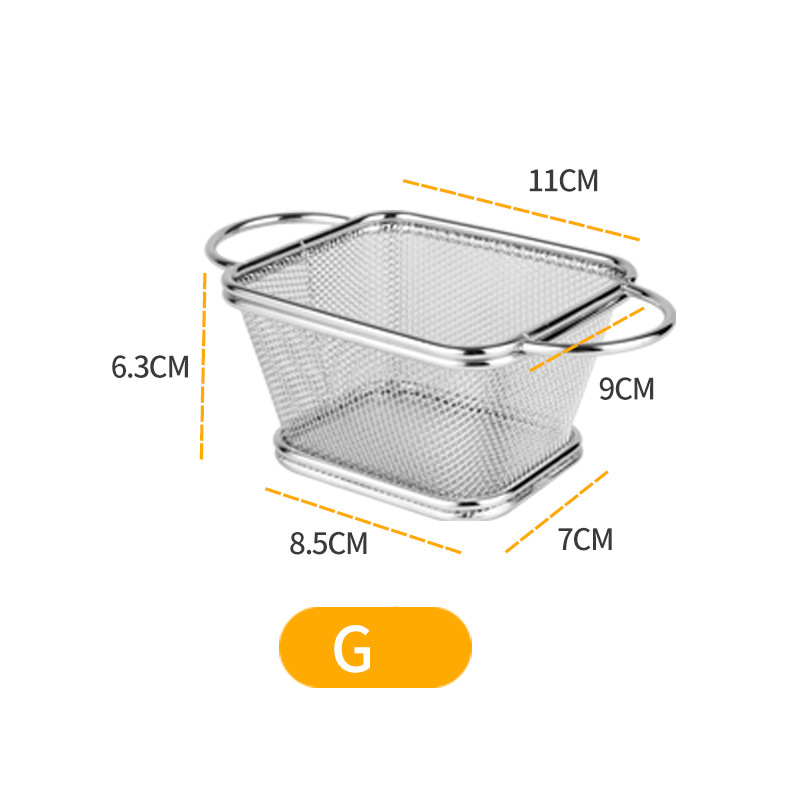 Mini cesta de acero inoxidable para freír pollo frito, cesta de acero inoxidable para patatas fritas, red para aperitivos, herramientas de cocina: G