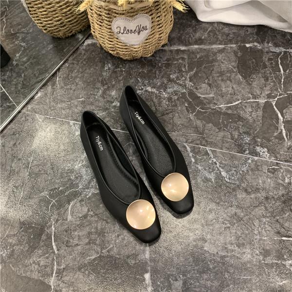 Moderne Schoenen met Platte Zolen Ronde Neus en Strass