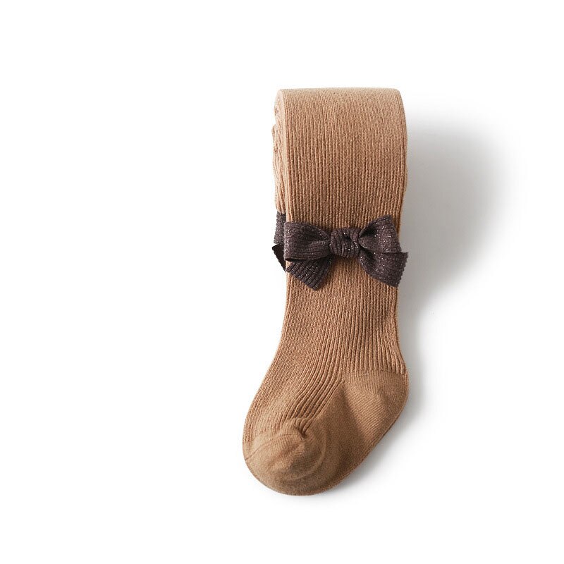 Schattige strikken zachte katoenen babymeisjes panty's effen kleur winter herfst meisjes panty's panty's peutermeisjes panty's kleding: Khaki / 6-12 maanden