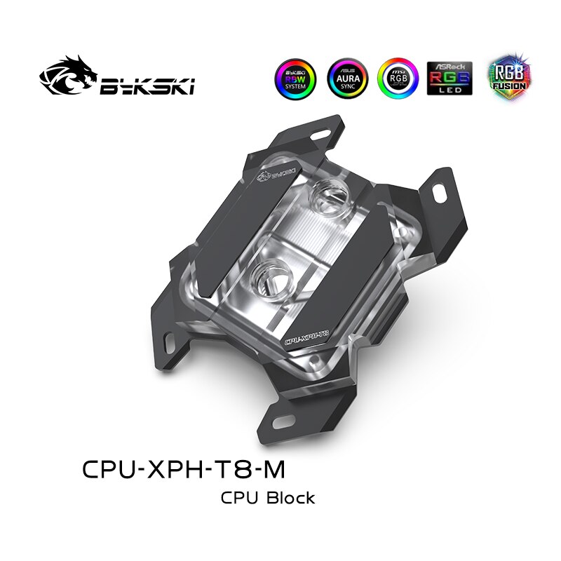 Bykski AMD CPU Water Block For AMD Ryzen3/5/7 X470/AM/FM, CPU Liquid Cooler Support 12V RGB/5V A-RGB/SYNC,CPU-XPH-T8-M
