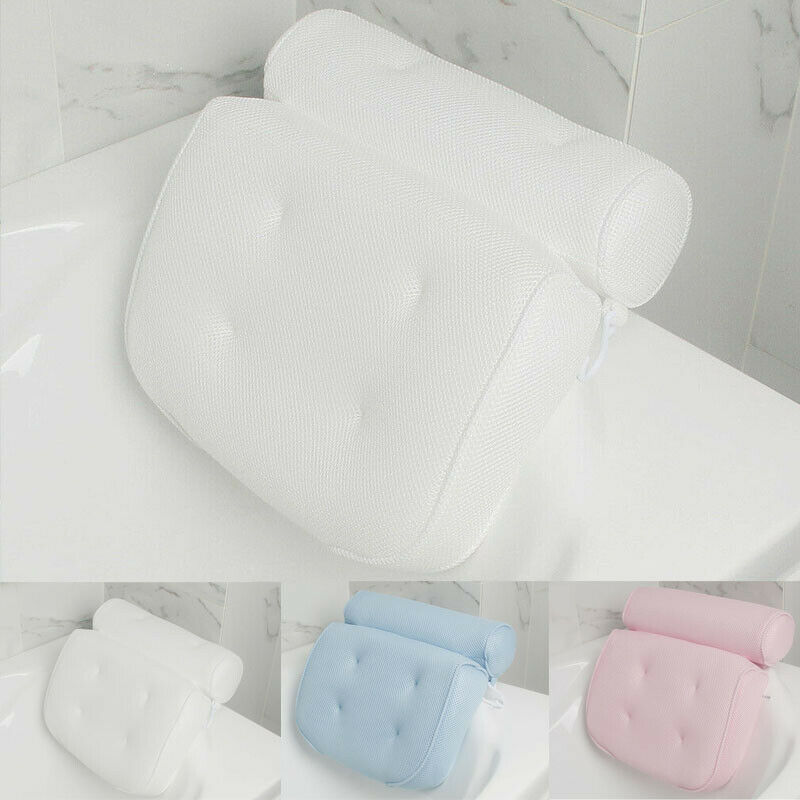 Skumpude badekar nakkestøtte spa nakke rygstøttepude med 6 sugekopper 3d netto spa badekar pude 3 farver