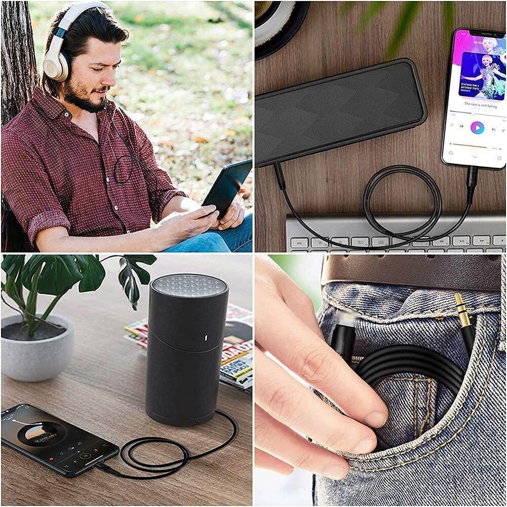 For IPhone Aux Cord for Lightning Male Audio To 3.5mm Audio Stereo Adapter Cable Compatible for Iphone 13 Pro 12 XS XR X 8 7 IOS