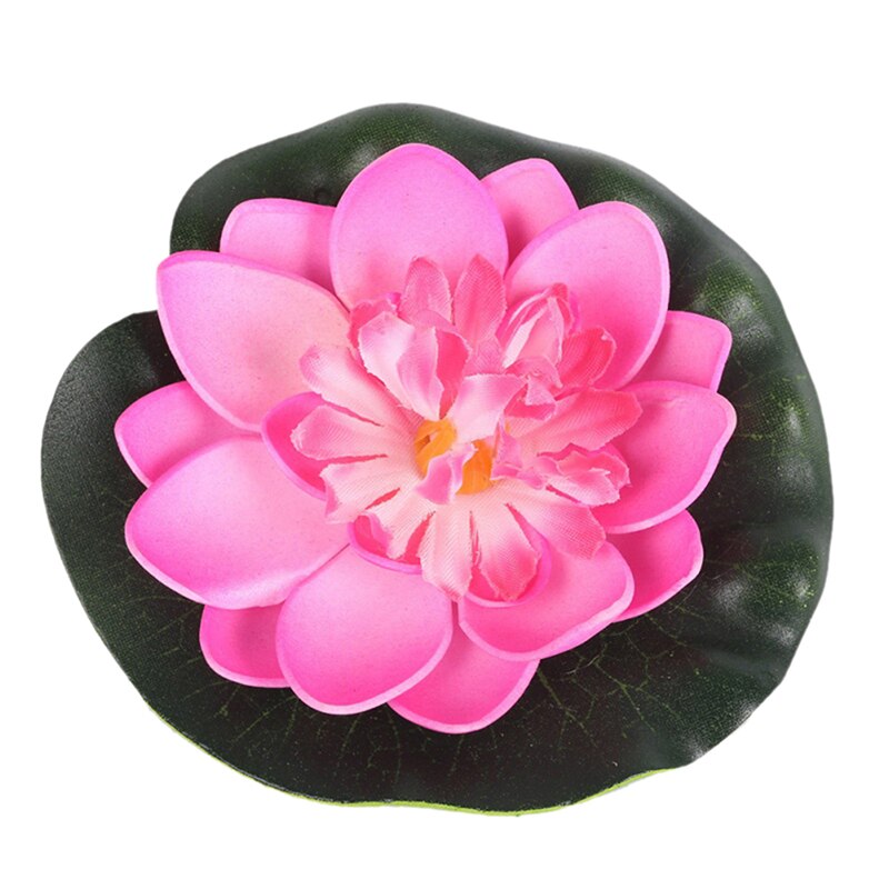 5pcs Artificial Lotus Water Lily Floating Flower Pond Tank Plant leaf Ornament 10cm Home Wedding Garden Pond Pool Decoration: pink(5Pc)