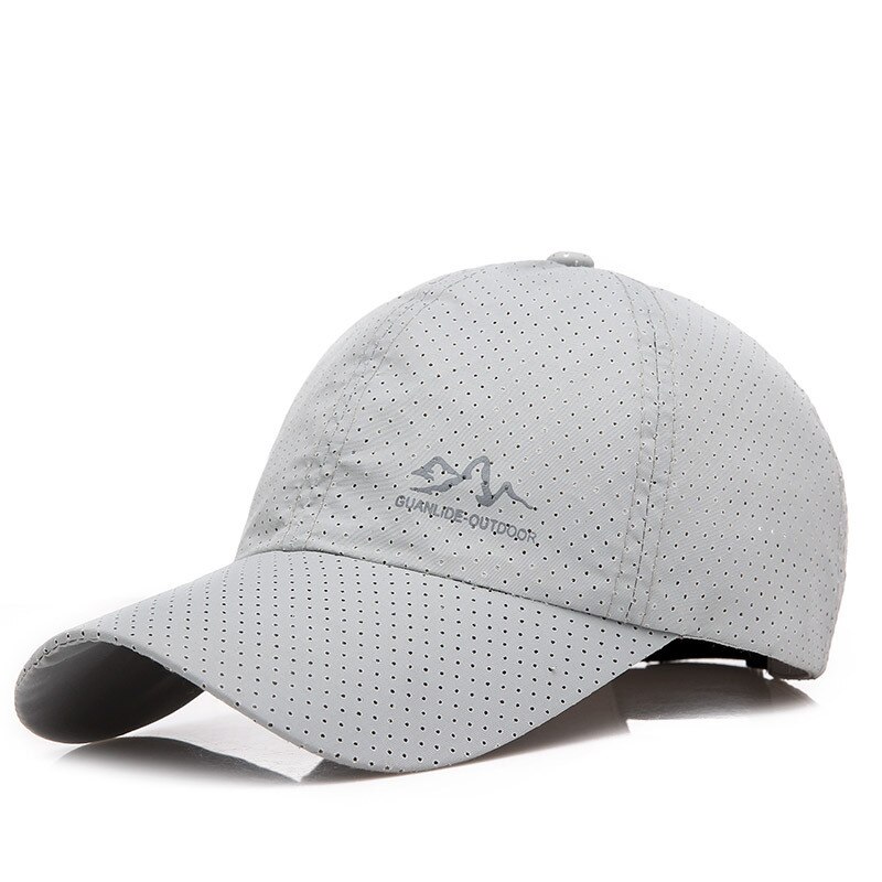 Sommarsolhatt casual baseballkepsar för kvinnor män bokstäver tryck perforerad toppad streetwear sport utomhuskeps: Ljusgrå