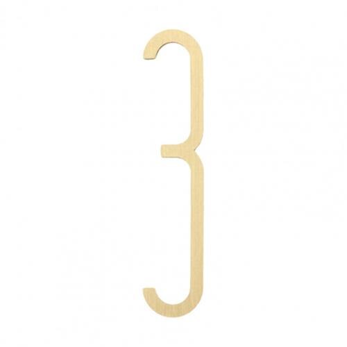 Number Sign 1-9 Brass Mailbox Number Durable Unique Font Door Number: 3