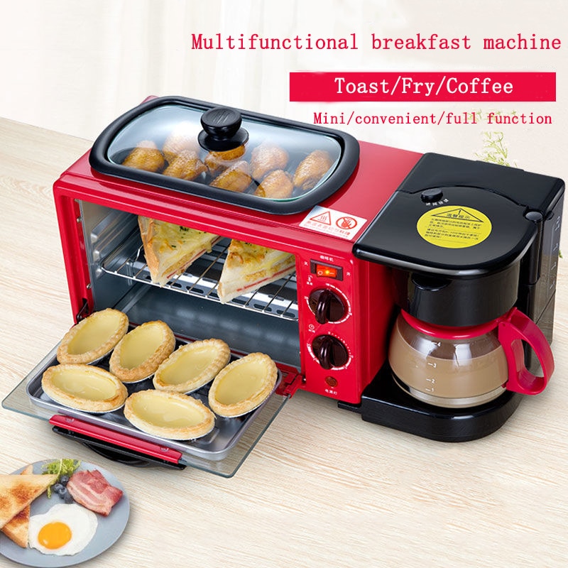 Oven Household Automatic Breakfast Machine 1050w Multifunctional Three-in-one Bread Machine Toaster Timing Small HL-9L-K LP