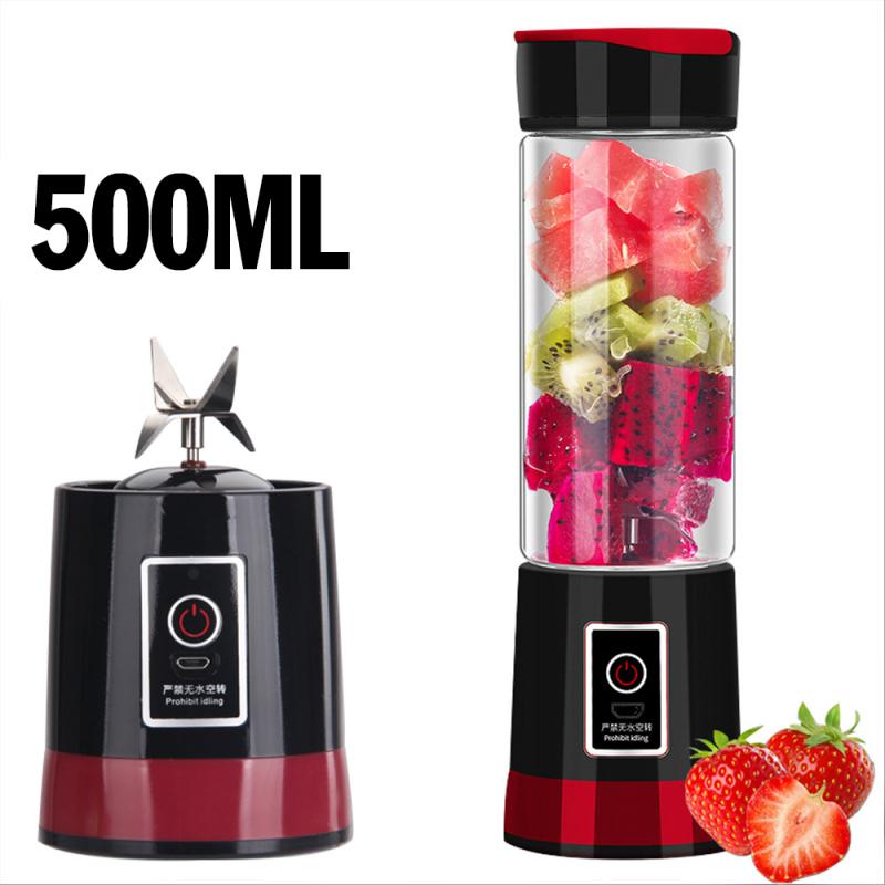 500 Ml Draagbare Juicer Elektrische Usb Oplaadbare Keuken Machine Mixer Cocina Sap Cup Maker Blenders Keukenmachine: Black