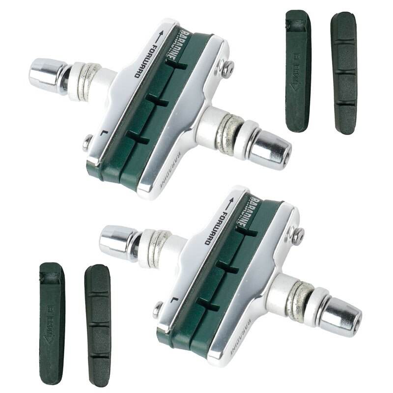 Baradine Ceramics Rims V-Brake Blocks BMX Folding Bicycle Brak Pad Linear Pull Friction Wheel Brake Replaceable Compound Inserts: 470CV-4 Silver Z2P